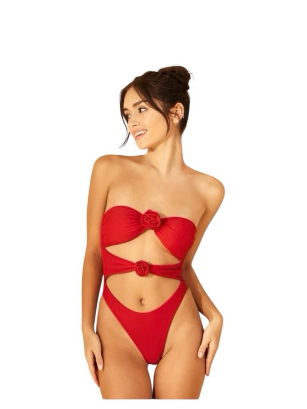wild fable Red Woman’s One-Piece Cutout Swimsuit